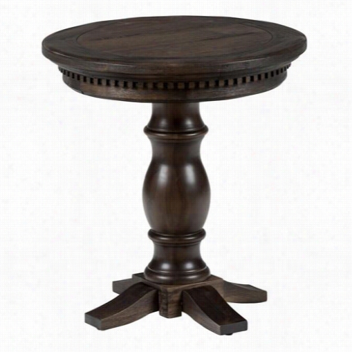 Jofran 677-7 Geneva Hills Round Chairside Stand  With Dentil Moulding