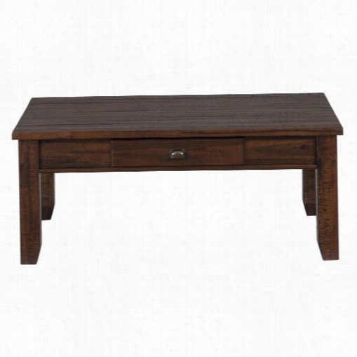 Jofran 731-1 On E Drawer Coffee Table With Tapered Block Legs In Urban Lodge Brown
