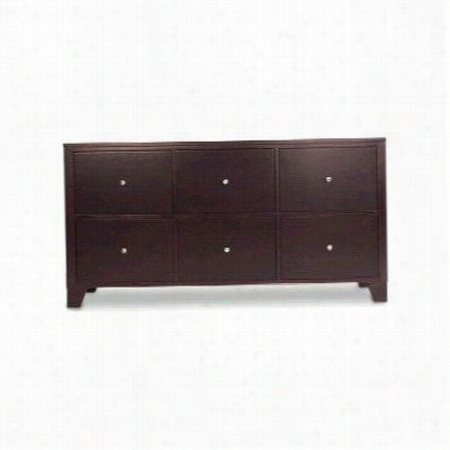 Lifestyle Solutions 500di-6d-dr-cp 500 Series 6 Drawers Dresser In Caopuccino