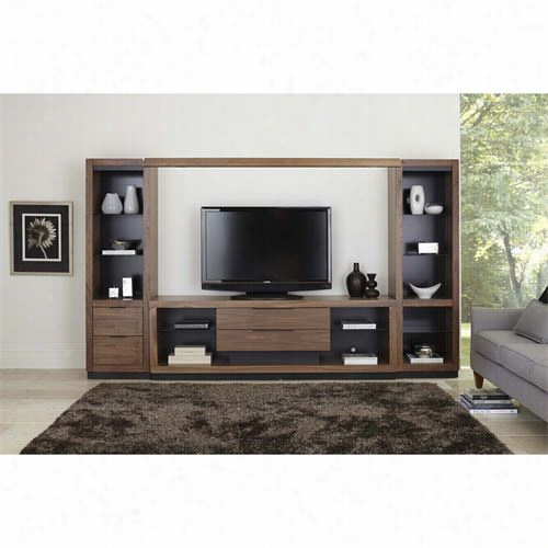 Martin Furniture Ss370-ss491br-ss970drx2 Stratus 4 Piece 112"" Entertainment Wall With Piers And Dra Wers