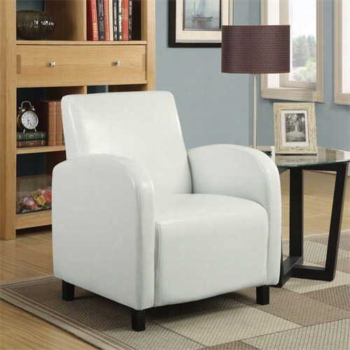 Monarch Specialties I8049 Le Ather Look Accent Chair In White