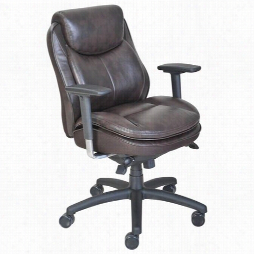 Serta At Home 45458 400 Series Task Puresoft Faux Leather Task Chair In Brown