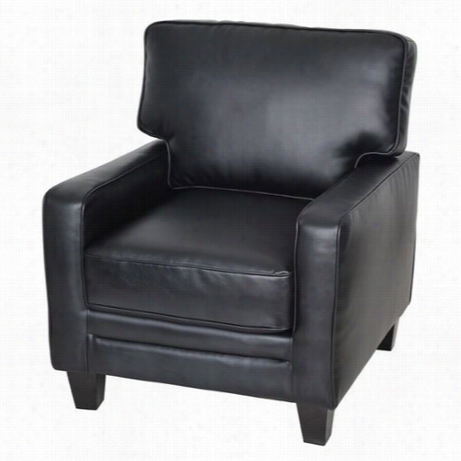 Serta At Home Cr44106 Santa Rosa Track Arm Accent Chair In Smooth Blacl