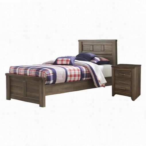 Signarure Design By Ashley B 251-52-b251-53-b251-83-b251-92 Juararo Twin Panel Bed With Two Drawer Nightstand