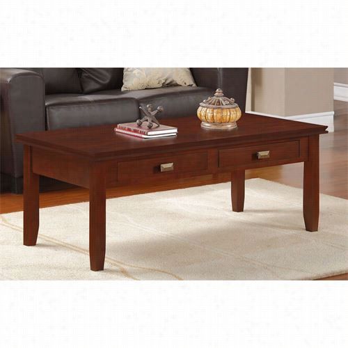 Simpli Home Axchol001 Artisan Coffee Table In Medium Auburn