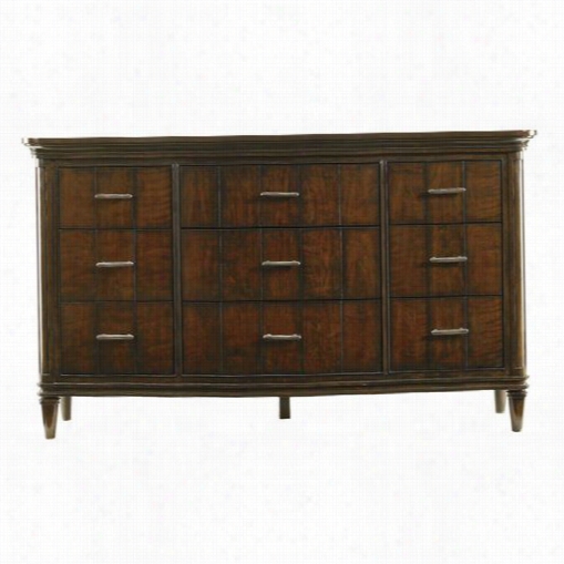 Stanley Furniture 193-13-06 Avalon Heights Wsingtime  Serpentine Dresser In Dark Woodtone