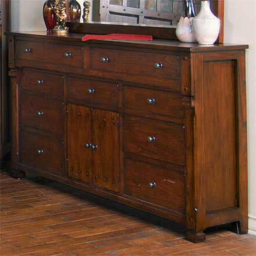 Sunny Designs 2322dc-d Santa Fe Dresser In Dark Chocolate