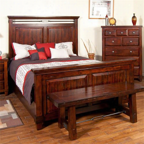 Sunny Desiggns  2340rm-q Vineyard Queen Panel Bed In Rustic Mahogany