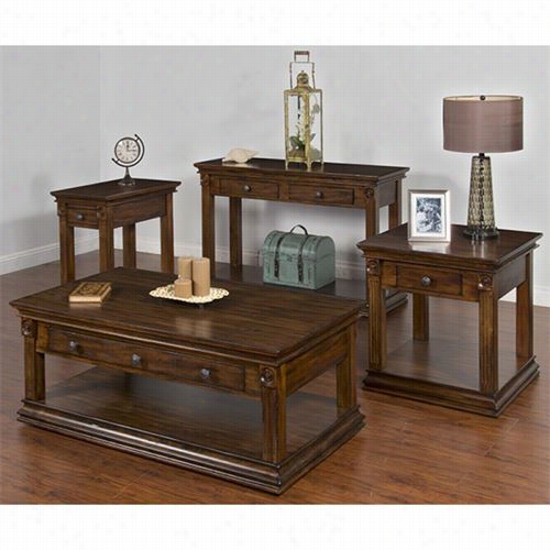 Sunny Designs 3243ac-s Savannah Sofa/ Console Table In Antique Charcoal