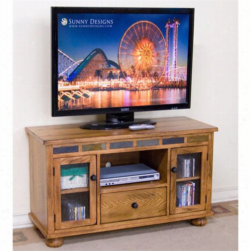 Sunny Designs 3359ro-g Sedona Tv Console With Game Drwer