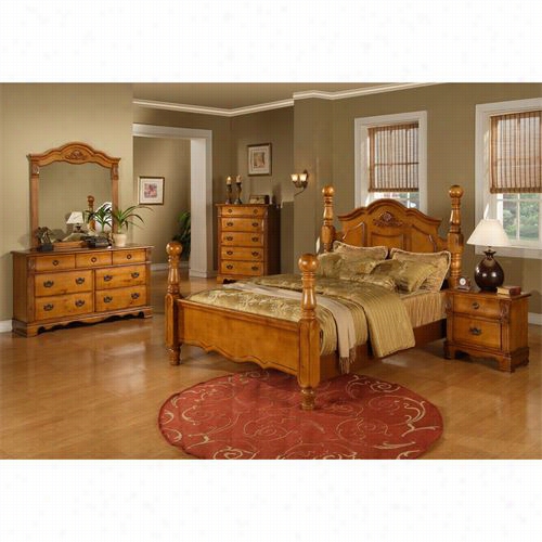 Sunset Trading Ss-bby100-q-bedss-by100-ch-ss-by100-dr-ss-by100-mr-ss-by100-ns Bryant 5 Piece Queenb Edroom Set In Honey Pine