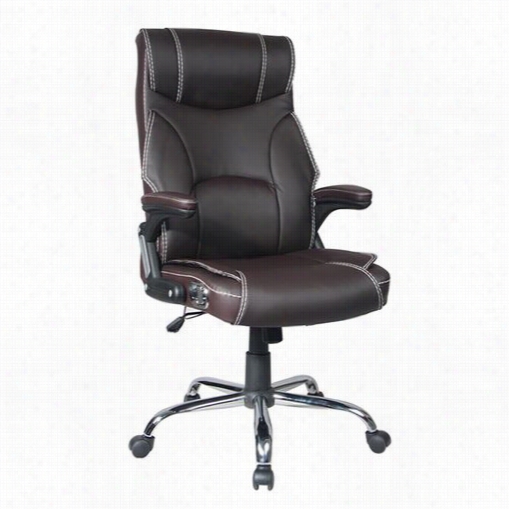 Techni Mobili Rta-7432-brn Hihg Back Reclini Ng Executive Chair In Brown/black