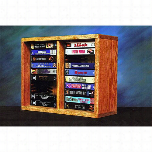 The Wood Shed 210-1dvd Solid Oak Desktop Or Shef Dvd Cabinet (individuall Ocking Slots)