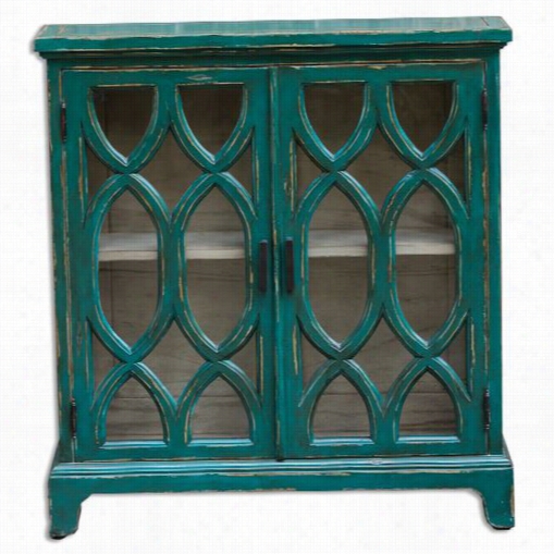 Uttermost 25648 Theona Azure Console Cabinet In Blue