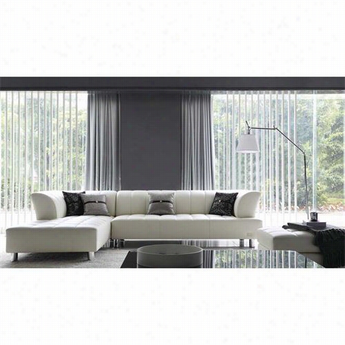 Vig Furniture Vgev2335 Divani Casa Modsrn Bonded Leather Partial Sofa In White With 39&quo T;" Ottoman