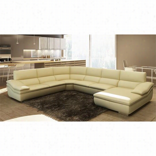 Vig Furniture Vgev782 C-bge Divani Casa Modern Italian Leather Sctional Sofa In Beige