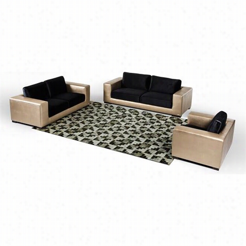 Vig Furniture Vgknk845 Divani Casa Legrande Faux Crocodile Leather And Fabric Sofa Set