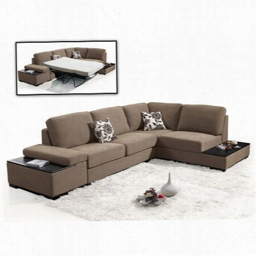 Vig Furniture Vgmb1015-tpe Divani  Casa Risto Fabeicsectional Sova Bed In Taupe