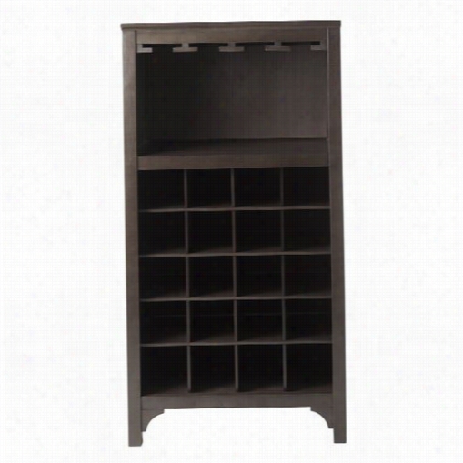 Winsome 92729 Ancona Modular Wine Cabinet With Glass Rack And 20  Bottle Storage I Ndark Espresso