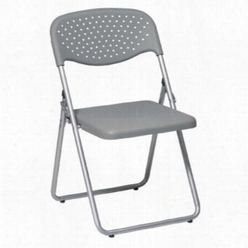 Worksmart Fc8000ns-2 Folding Chair In Gre Ywith Plasti Cseat And Bck