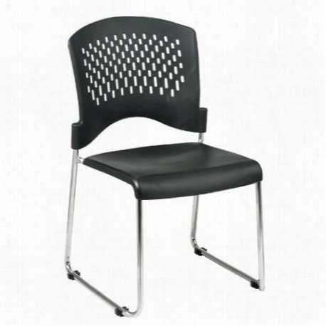 Worksmart Stc865c4-3 Sled Base Stack Chair With Plastic Seat And Back - 4 Pack