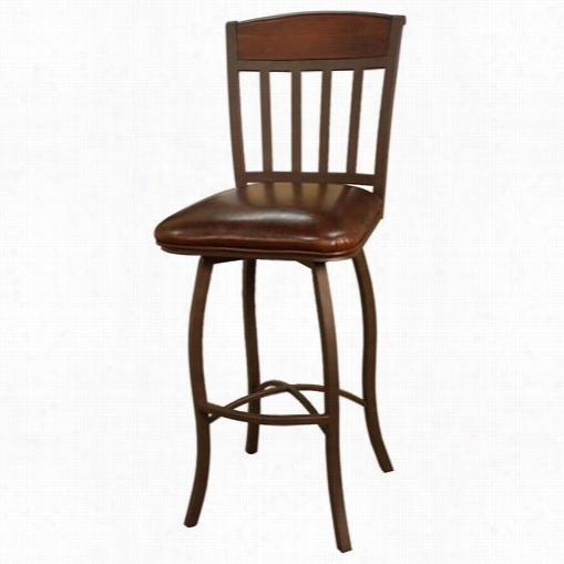 American Heritage 124770gs-l32 Lancaster 24"" Bar Stool In Ginger Spice With Bouroon Bonded Leather