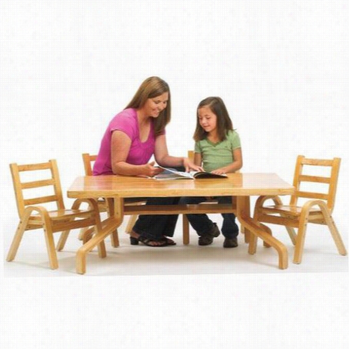 Angeles Ab7810125 Naturalwood Rectangle Toodler Table And Chair Set In Natural