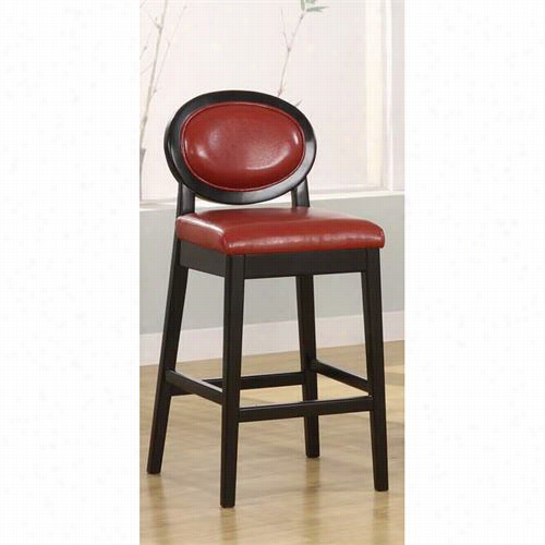 Armen Livin Glc7015bared30 Martini 3&0quot;" Staationary Barstool In Red With Black Legs