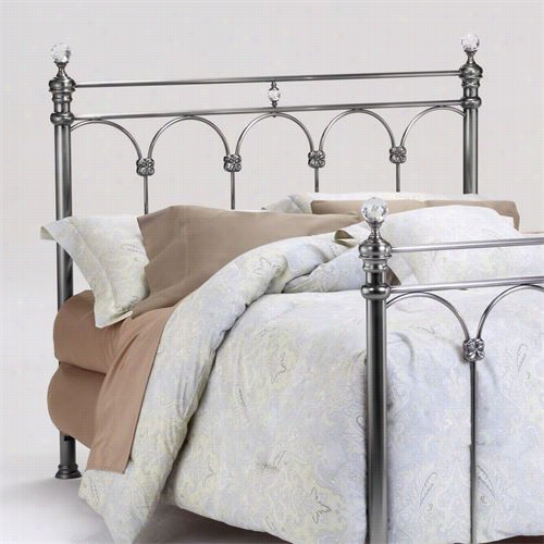 Bernards 1132 Athena Nickel Withh Crystal Finials King Headboard