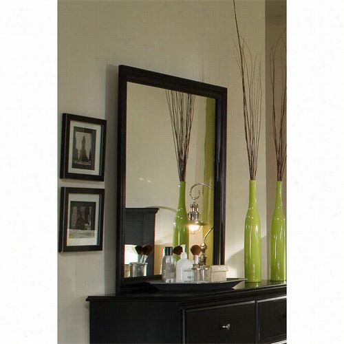 Carolina Furniture 436400 Midnight 30"" X  3&4quot;" Landscape  Mirror In Black