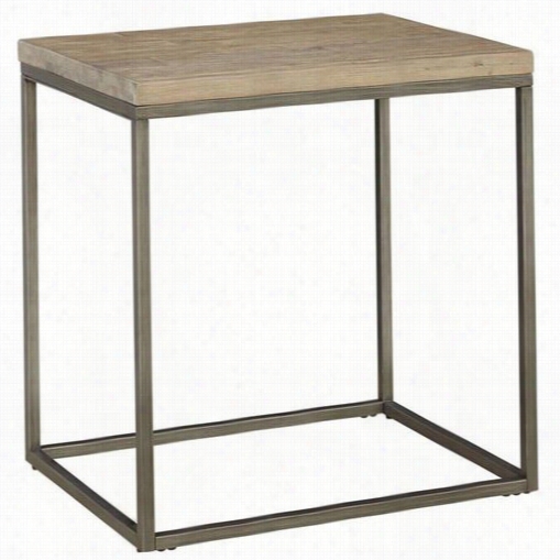 Casana 836-025-acg-025 Alana Rectangle End Table In Natura Steel With Aca Cia Wood Top