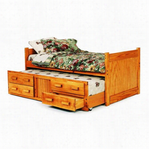 Chelsea Home Furniture 3613501 Twin Captains Bed With Trundle And Storage In Honey