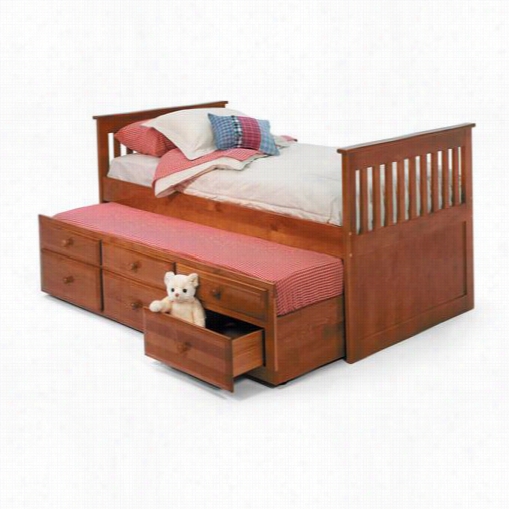 Chelsea Fireside Appendages 366000 Twin Mission Bed With Trundle In Honey