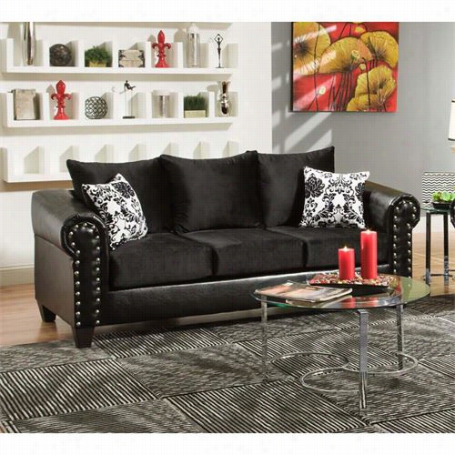 Chelsea Home Furniture 422300-02s Ari Je Fferson Black / Implosion Black Sofa