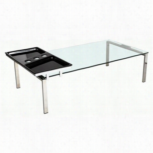 Chintaly Imports 8151-cocktail-table Rectangular Glsas Coffee Ta6le With Motion Tray
