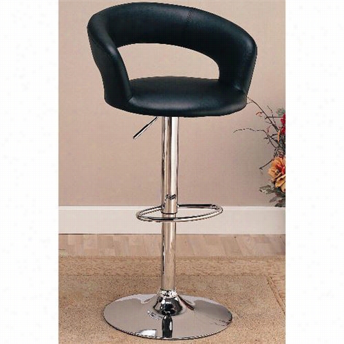 Coaster Furniture 120346 22-1/2"" Contemporary Upholsterd Bar Stool In Chrom With Black Fabric