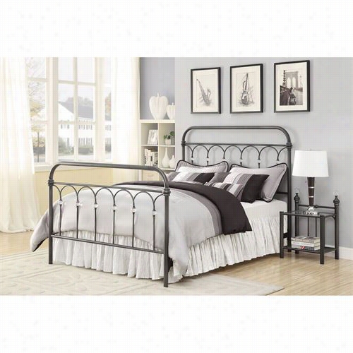 Caoster Furniture 30021ke Livingston Eastern King Bed In Dark Gunmetal