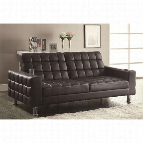 Coaster  Furniturre 300294 Sofa Bed In Dark Brown With Cup Holders