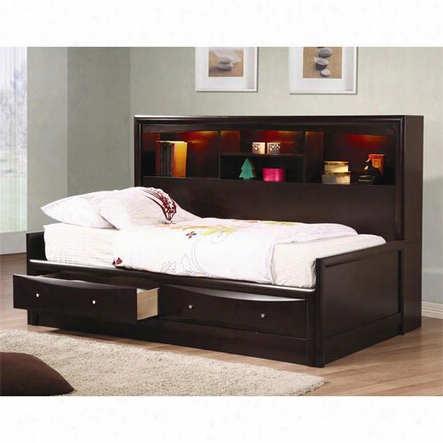 Coaster Furniture 400410f Phoenix Full Daybed In Capucchino With Bookcase And Storage Drawers