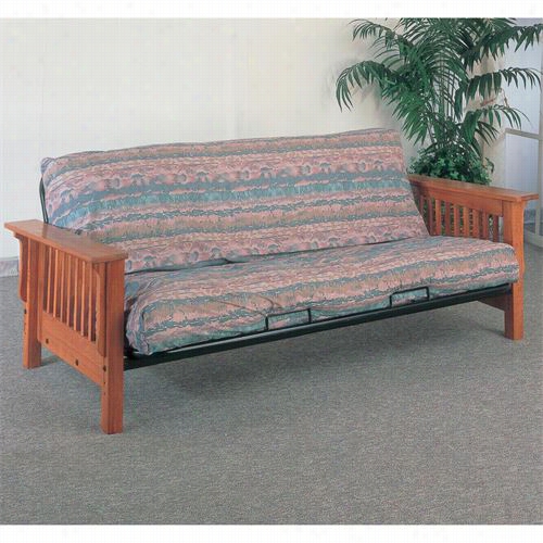 Coaster Furniture 4844 Casual Futon Frame In Oak With Mission Slat Side Detail