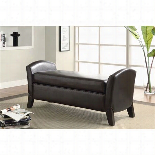 Coaster Furniture 500951 Vinyl Storage Bench In Dark Brown