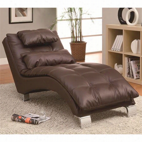 Coasterf Urniture 550076 Living Room Chaise With Sophisticated Mode Rn Look In Brown