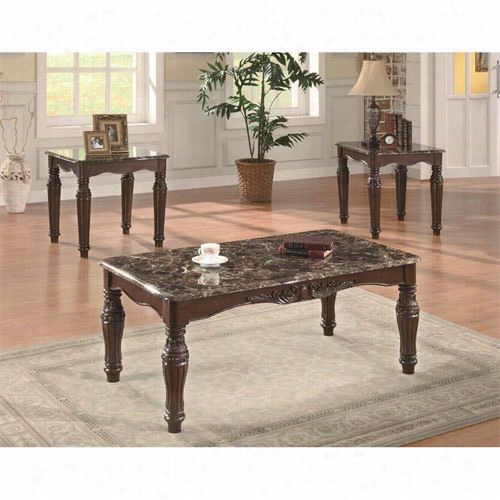 Coaster Appendages 701554 3 Piecestraditional Faux Mmarble Occasional Table Set