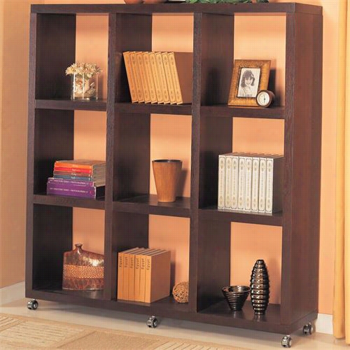 Coaster Furniture 800083 Cube Bookcase With Casters In Capppuccino