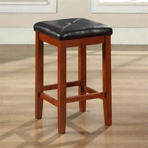 Crosley Furniture Cf500524-ch 24&quo;" Square Upholstered Seat Bar Stool In Cherry - Set Of 2