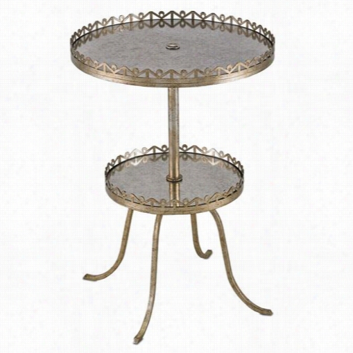 Currey And Company 4187 Bellevue  Accent Table In Silver Leaf