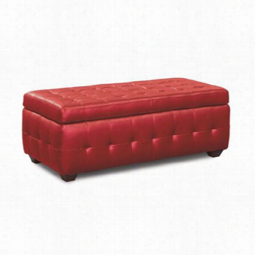 Diamond Sofa Znestora Getrunkr Zen Leather Lift Top Storage Trunk In Red