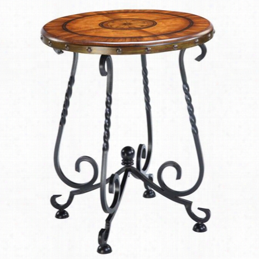 Gail's Accents 20-107ett Mirage Iron Base Veneer End Table