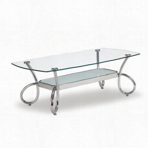 Global Furniture T559c Clear Glassc Lffee Table With Chrome Legs