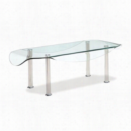 Global Ffurniture Tcb020-c Lila Coffee Table In Clear / Silver